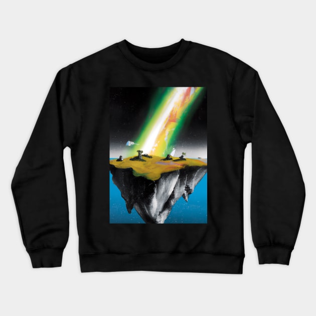 Flying Island Outer Space Crewneck Sweatshirt by maxcode